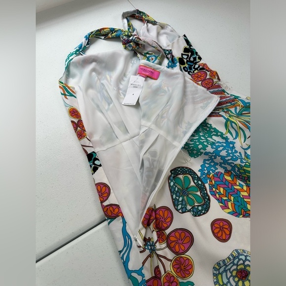 NWT Trina Turk for Banana Republic Silk Crazy Botanical Twist Strap Mini Dress - Picture 11 of 16
